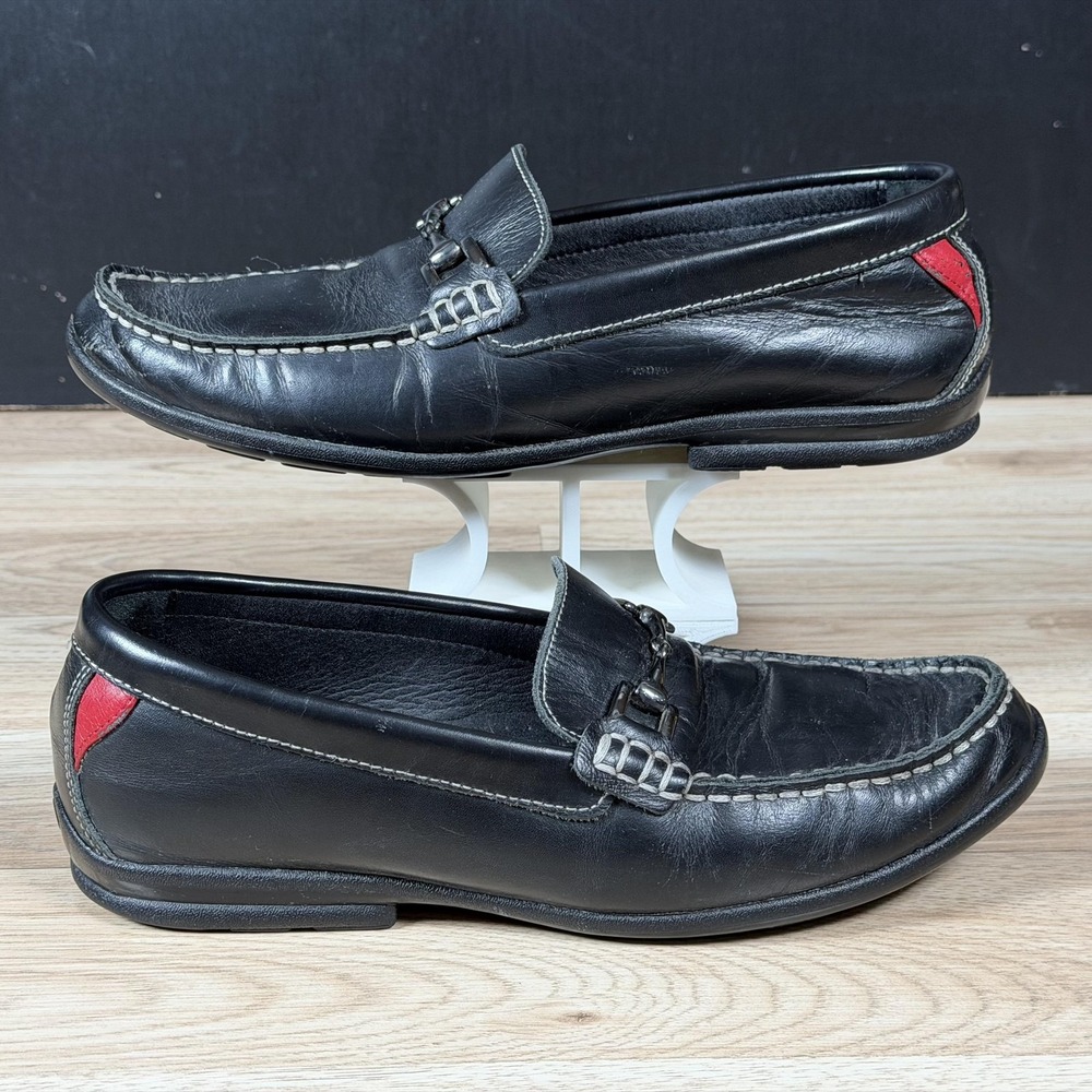 FootJoy Loafers Mens Size 7.5 Black Red Leather Slip On Casual Shoes Golf 79015